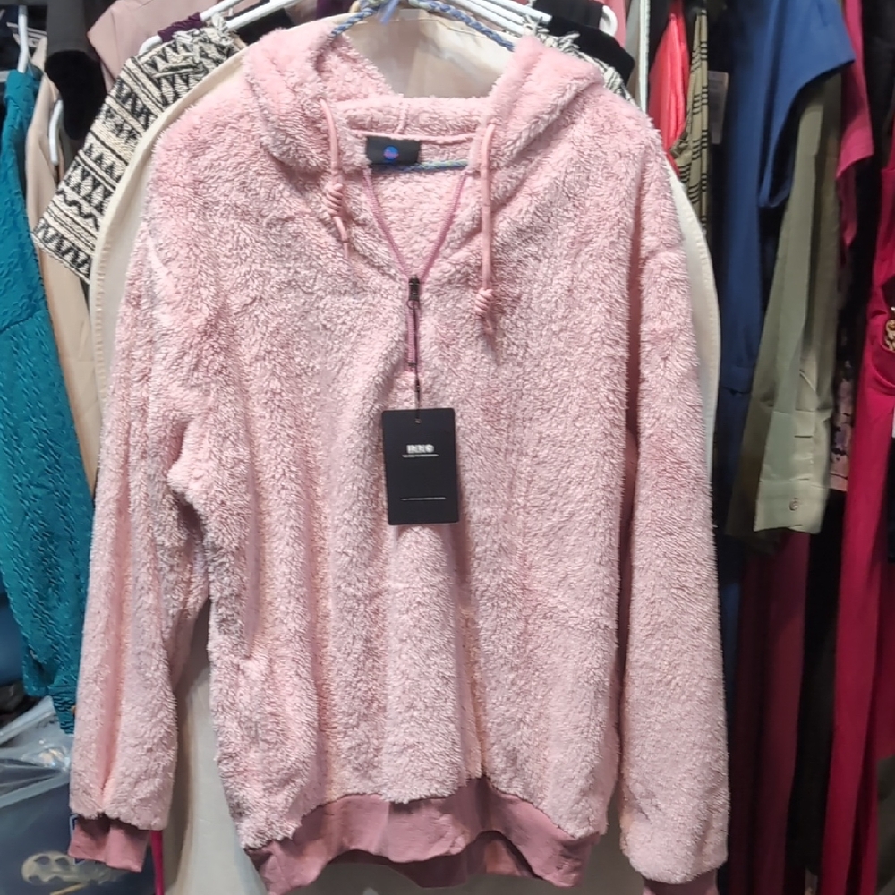 Pink Oversized Long Sleeve Sweatshirt